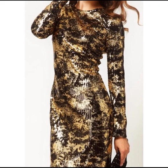 green emerald velvet dress Gold Distressed Knitted Midi Dress
